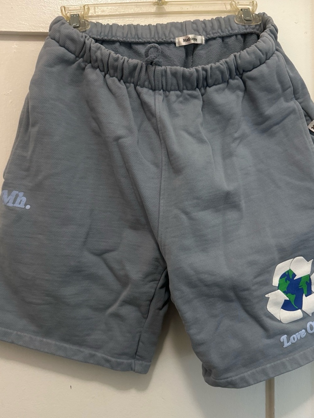 Mad happy Earth day Blue-Gray Sweat Shorts